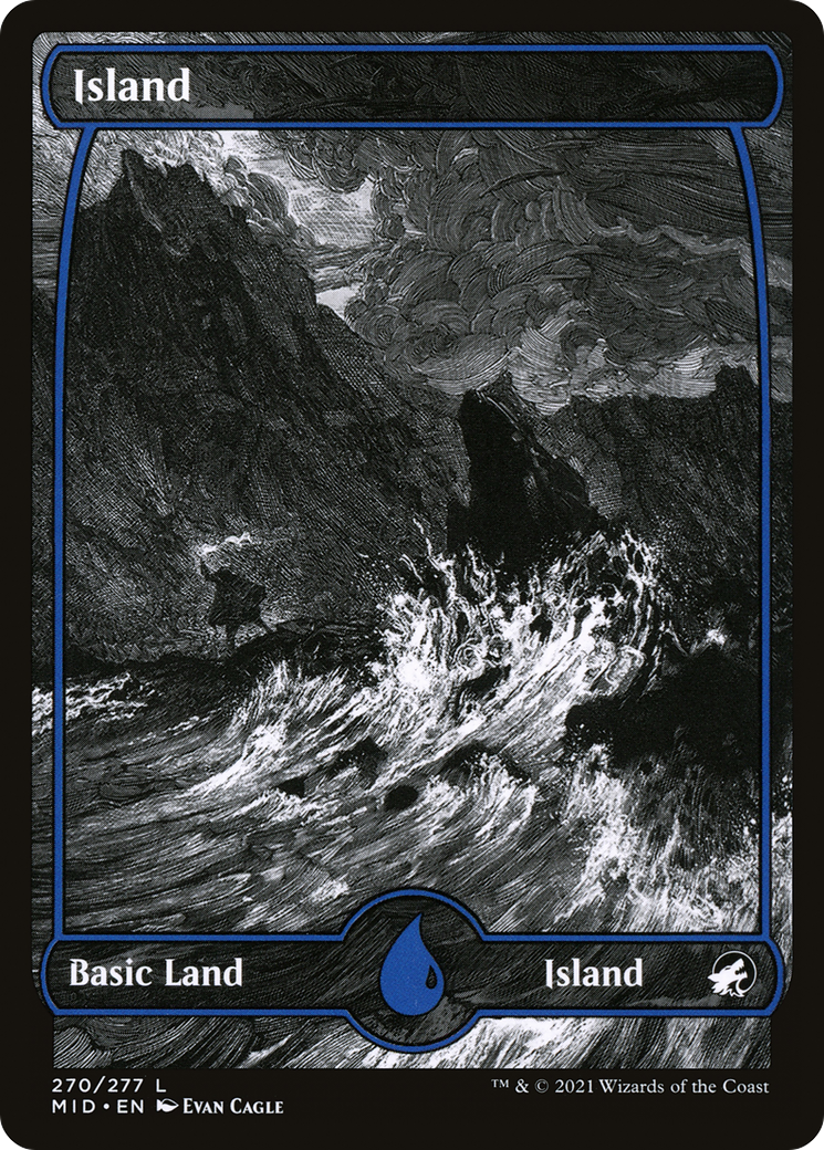 Island (270) (MID-270) - Innistrad: Midnight Hunt: (Full Art, Showcase) Foil