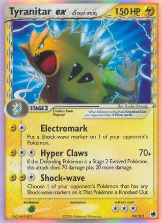 Tyranitar ex (Delta Species) - Holofoil Dragon Frontiers - Ultra Rare