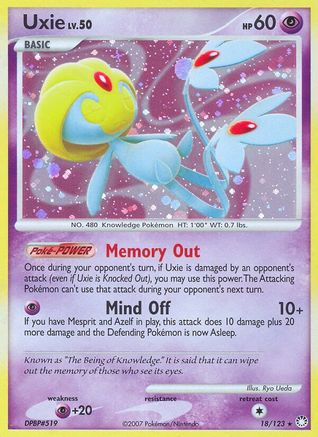 Uxie/123 - Holofoil Mysterious Treasures - Holo Rare