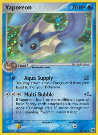 Vaporeon - Reverse Holofoil Unseen Forces - Holo Rare