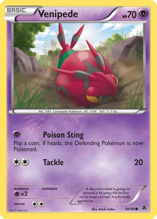 Venipede - Reverse Holofoil Emerging Powers - Common