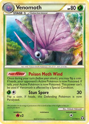 Venomoth 011 - Reverse Holofoil Triumphant - Holo Rare