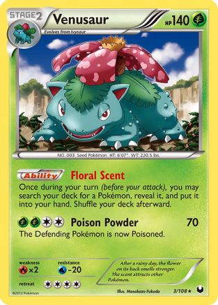 Venusaur 003/108 - Reverse Holofoil Dark Explorers - Holo Rare