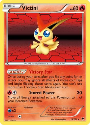 Victini (14) - Holofoil Noble Victories - Holo Rare