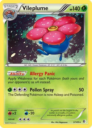 Vileplume - Reverse Holofoil Boundaries Crossed - Holo Rare
