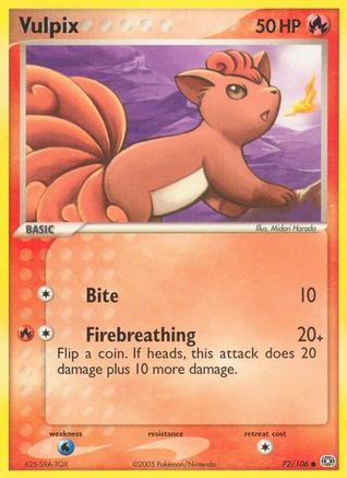 Vulpix 072 - Reverse Holofoil Emerald - Common