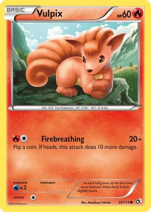 Vulpix 020 - Reverse Holofoil Legendary Treasures - Common