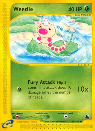 Weedle (114) - Reverse Holofoil Skyridge - Common