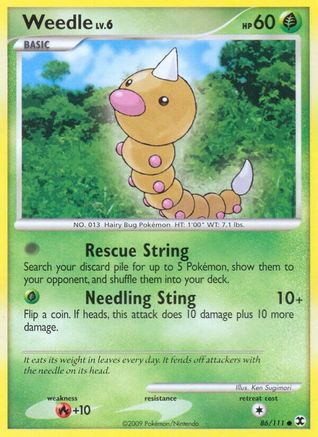 Weedle - Reverse Holofoil Rising Rivals - Common