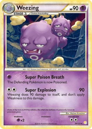 Weezing 034 - Reverse Holofoil HeartGold SoulSilver - Rare