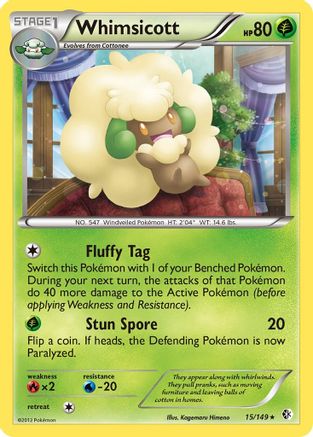 Whimsicott - Reverse Holofoil Boundaries Crossed - Rare