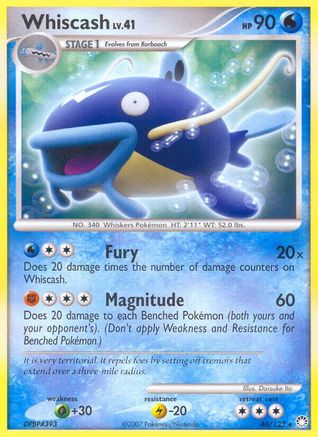 Whiscash - Reverse Holofoil Mysterious Treasures - Rare