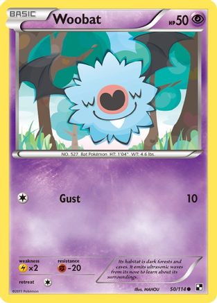 Woobat - Reverse Holofoil Black and White - Common