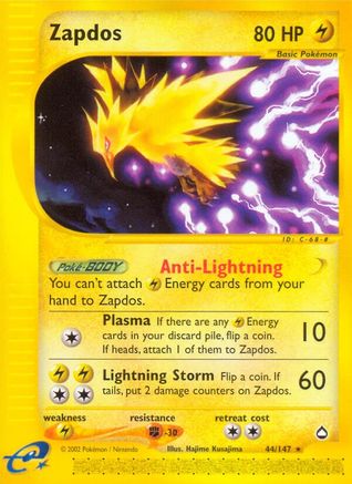 Zapdos Aquapolis - Rare