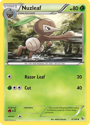Nuzleaf 006 - Reverse Holofoil XY Flashfire - Uncommon