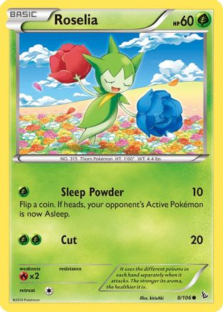 Roselia 008 - Reverse Holofoil XY Flashfire - Common