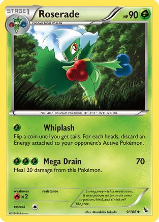 Roserade 009 - Reverse Holofoil XY Flashfire - Uncommon
