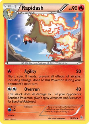 Rapidash 015 - Reverse Holofoil XY Flashfire - Uncommon