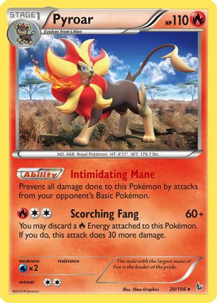 Pyroar 020 - Holofoil XY Flashfire - Holo Rare
