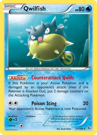Qwilfish 021 XY Flashfire - Rare
