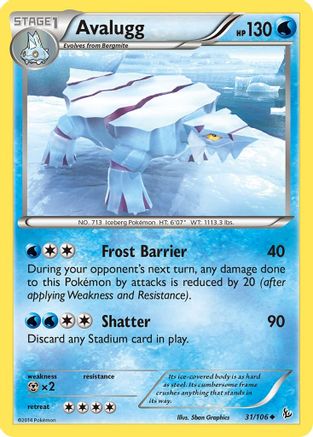 Avalugg 031 XY Flashfire - Uncommon