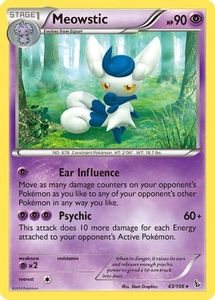 Meowstic 043 - Reverse Holofoil XY Flashfire - Rare