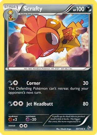 Scrafty 059 XY Flashfire - Rare
