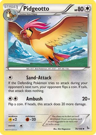 Pidgeotto 076 - Reverse Holofoil XY Flashfire - Uncommon