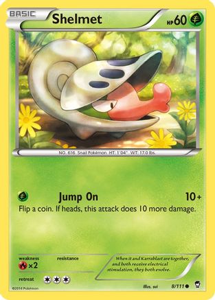 Shelmet 008 - Reverse Holofoil XY Furious Fists - Common