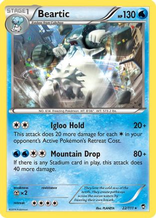 Beartic 022 XY Furious Fists - Rare