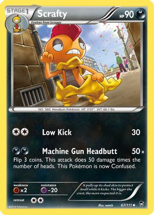 Scrafty 067 - Reverse Holofoil XY Furious Fists - Uncommon