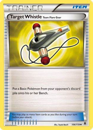 Target Whistle 106/119 - Reverse Holofoil XY Phantom Forces - Uncommon