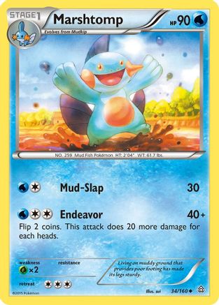 Marshtomp 034 - Reverse Holofoil XY Primal Clash - Uncommon