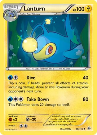 Lanturn - Reverse Holofoil XY Primal Clash - Uncommon