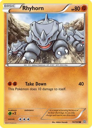 Rhyhorn - Reverse Holofoil XY Primal Clash - Common