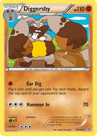 Diggersby - Reverse Holofoil XY Primal Clash - Rare
