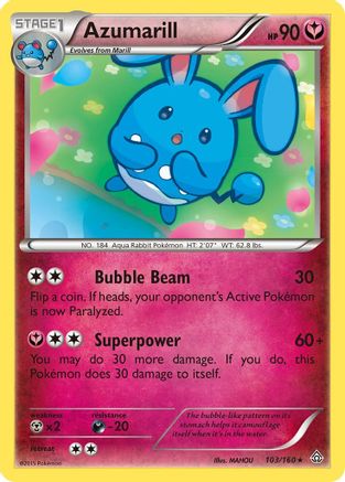 Azumarill 103 - Reverse Holofoil XY Primal Clash - Rare