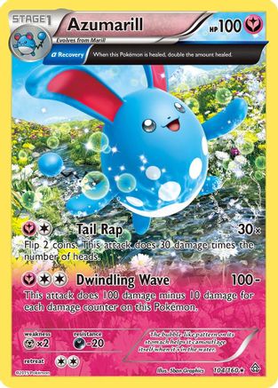Azumarill (Alpha) 104 - Reverse Holofoil XY Primal Clash - Holo Rare