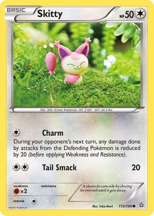Skitty 113 - Reverse Holofoil XY Primal Clash - Common