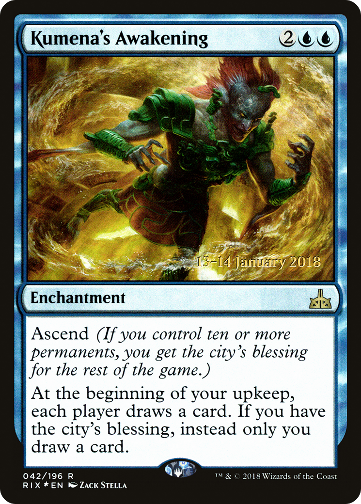 Kumena's Awakening (PRE-042) - Rivals of Ixalan Promos Foil