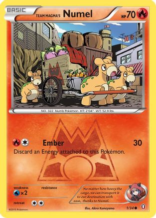 Team Magma's Numel 001 - Reverse Holofoil Double Crisis - Common
