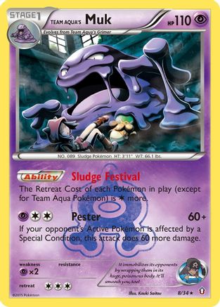 Team Aqua's Muk 008 - Holofoil Double Crisis - Holo Rare