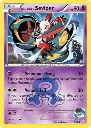 Team Aqua's Seviper 009 - Reverse Holofoil Double Crisis - Common