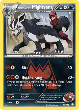 Team Magma's Mightyena 019 Double Crisis - Common