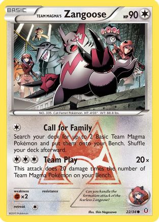 Team Magma's Zangoose 022 Double Crisis - Common