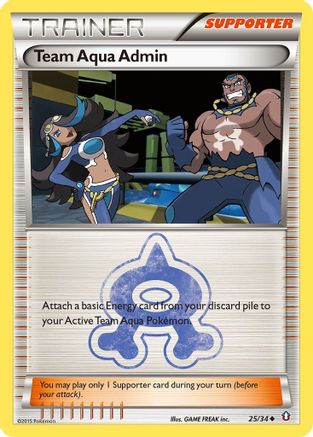 Team Aqua Admin 025 - Reverse Holofoil Double Crisis - Uncommon