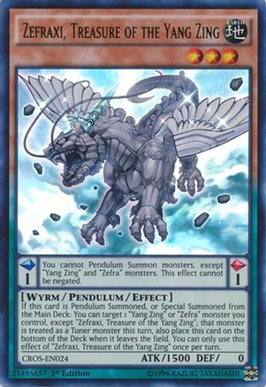Zefraxi, Treasure of the Yang Zing (CROS-EN024) - Crossed Souls 1st Edition