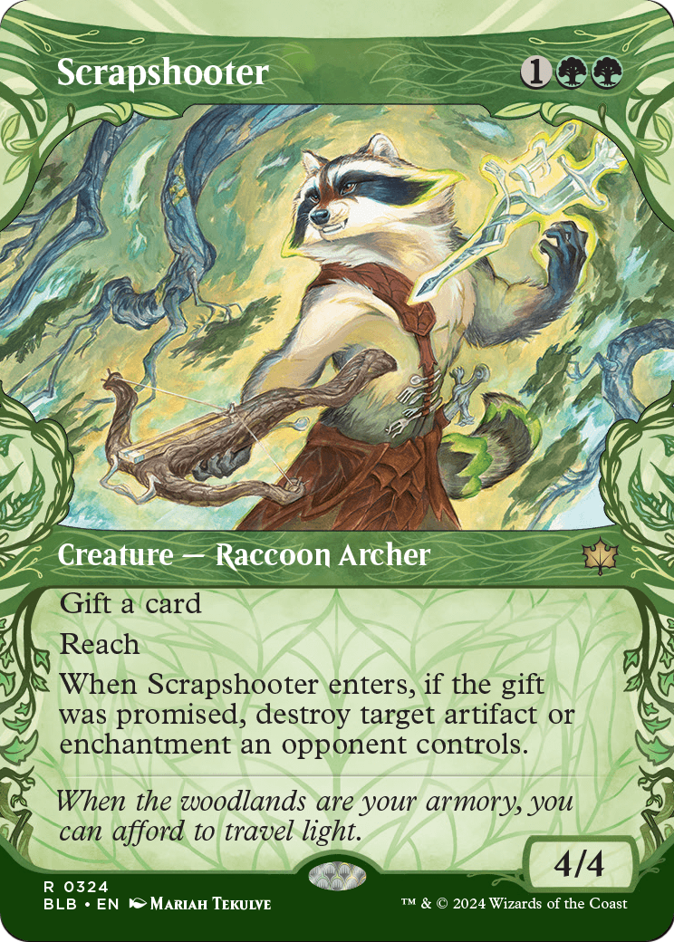 Scrapshooter (Showcase) (BLB-324) - Bloomburrow: (Showcase) (Borderless) Foil
