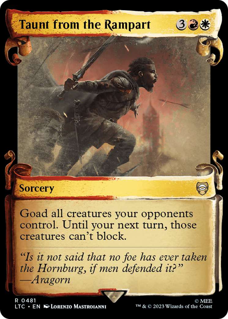 Taunt from the Rampart (Showcase Scrolls) (LTC-481) - Tales of Middle-earth Commander: (Showcase) Foil