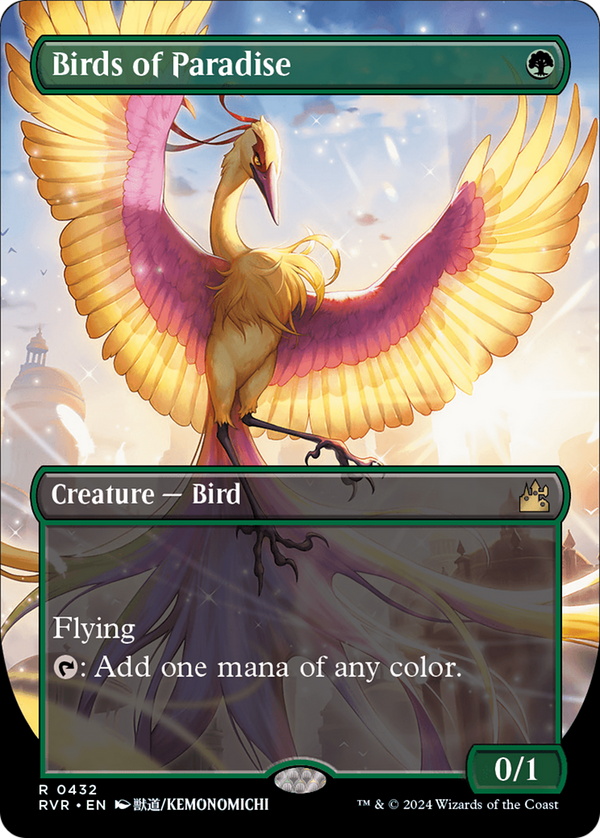 Birds of Paradise (Anime Borderless) (RVR-432) - Ravnica Remastered Foil